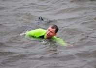 Pastor takes polar dip for charity
